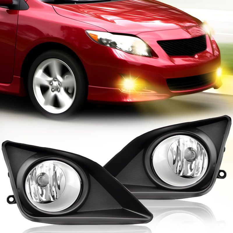 BOXLIGHT Fog Lights Compatible with 2008-2010 Toyota Corolla Bumper Driving Fog Lamps Assemblies with Switch and Wiring Harness - Image 1